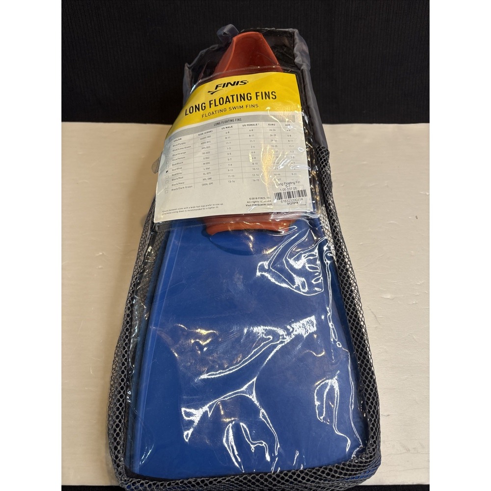 Finis Long Floating Swim Fins Red Blue Size M Mens 5-7 Womens 6-8 1.05.037.05